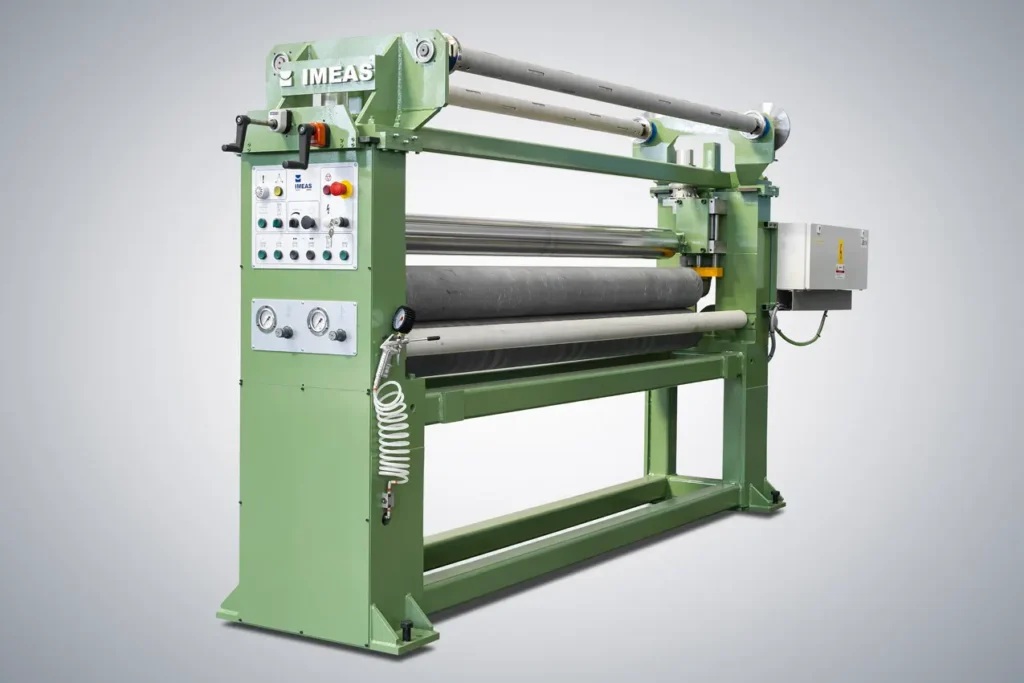 Plastificatrice verde, vista lato destro